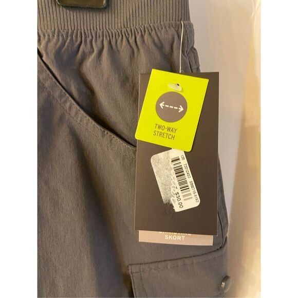 Eddie Bauer Christine skirt skort large new gray 2 way stretch forged iron #elk0 - Picture 2 of 8